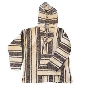 Mexican Poncho Baja Hoodie Surfer Skater Drug Rug Pullover Made in Mexico UNISEX